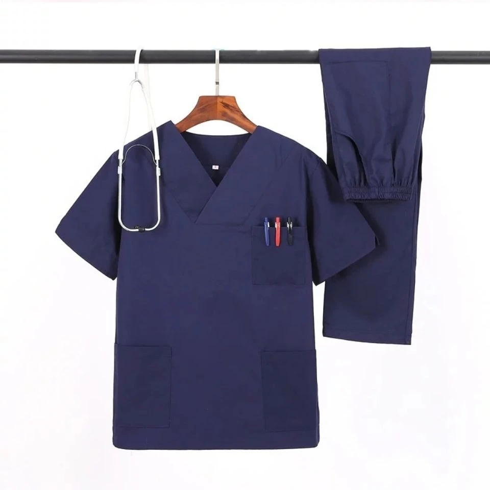 NEW STYLE COMING High-quality medical scrub suit set doctor nurse uniform Top + Pants Male Female dental clinic salon spa