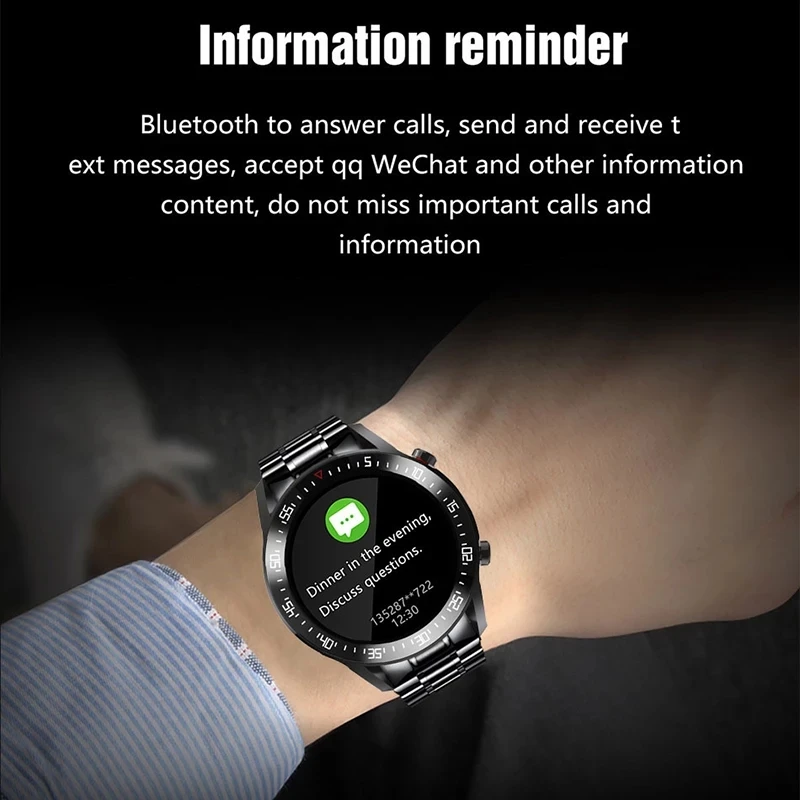 LIGE Digital Luxury Men Smart watches Full Circle Design Touch Screen Display IP68 Waterproof Fitness Sports Watch
