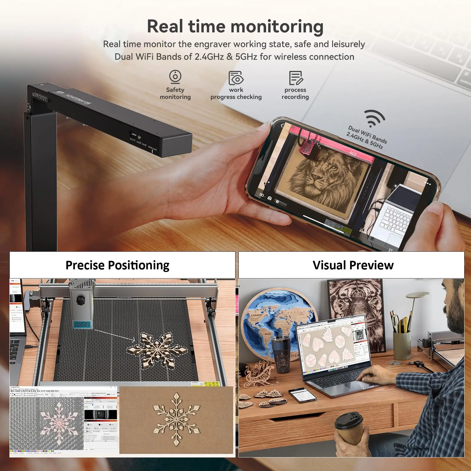 ATOMSTACK A5 Pro 40W Laser Engraver with AC2 Lightburn Camera Wireless R3 PRO Rotary Roller 5W Laser Cutter Engraving Machine