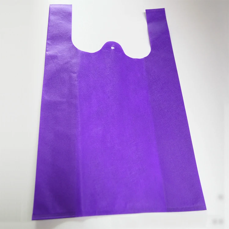 
Promotional Cheap Factory Direct Sale Reusable W Cut Non Woven Vest Bag Handled 