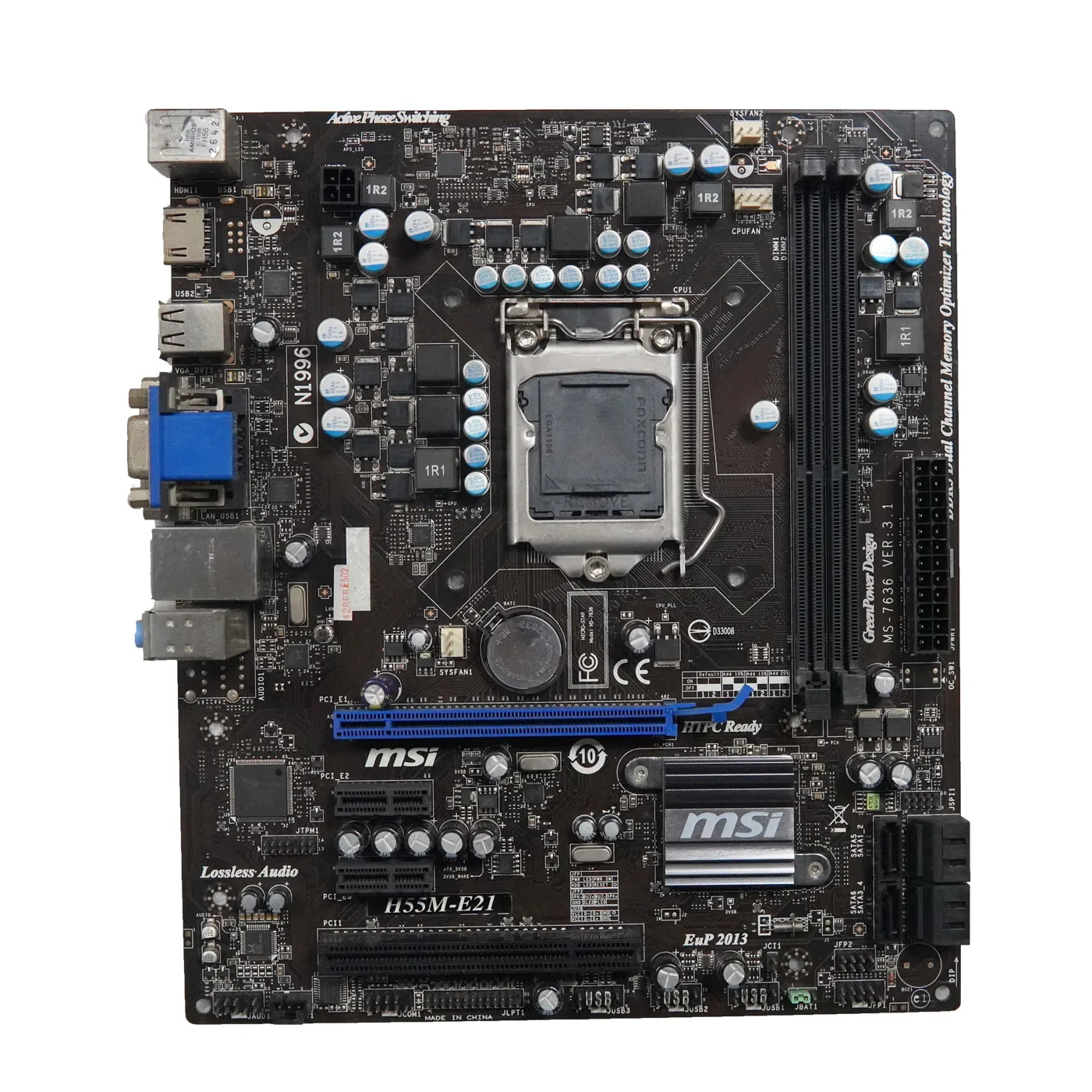Высококачественное офисное компьютерное материнская плата H55M-E21 8 Гб DDR3 LGA 1156 для настольного компьютера материнская плата