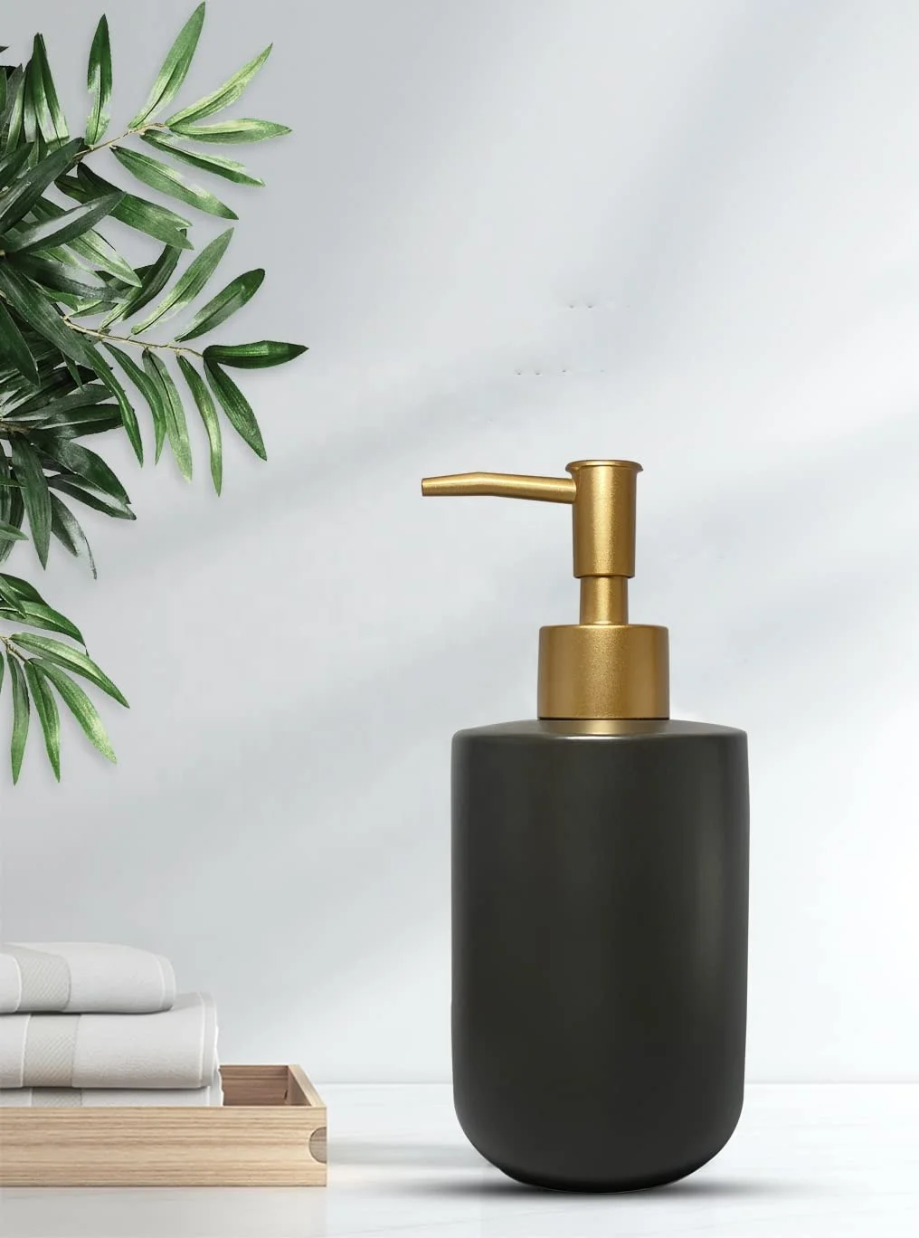 Ceramic Soap Dispenser Bathroom Kitchen Refillable Dish Soap Dispenser Liquid Soap Dispenser For Bathroom With Gold Pump