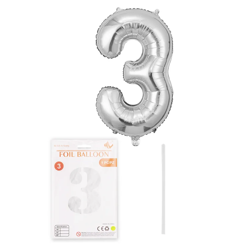 Wholesale 16inch Number Balloons Card Package Happy Birthday Balloon Alphabet Cheapest Foil Balloon Festival Party Decoration