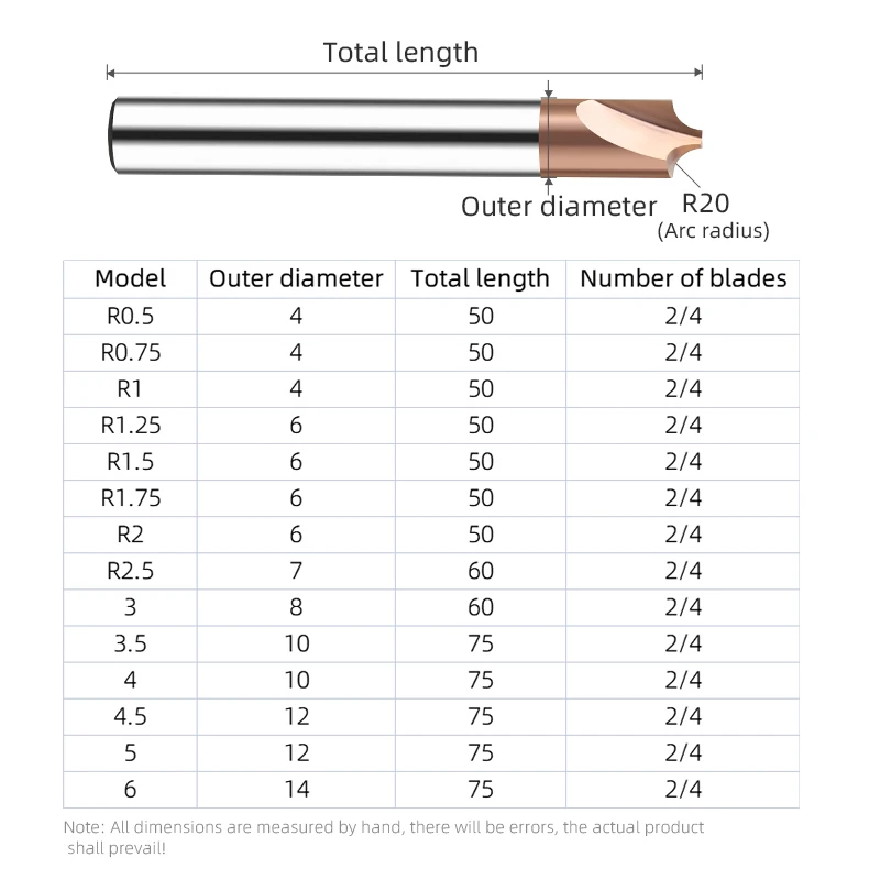 4 Flute R End Mill Internal R Tool Chamfering Milling Cutter Carbide Inner Corner Radius End Mill CNC Milling Cutter