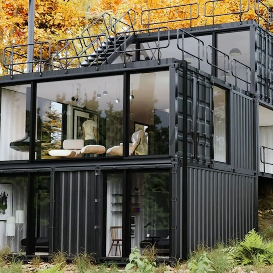 Wholesale Ready To Ship Container Homes 40Ft Luxury House Prefabricated 4 Rooms Shipping Container Homes 40 Ft Luxury