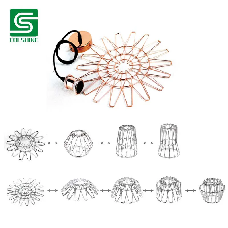 Antique Hanging Lamp Deformable Lampshade Metal Pendant Light Lamp Cover