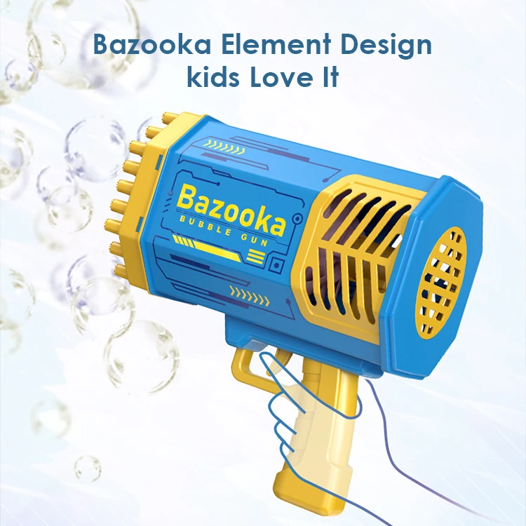 Zhoya Amazon Hot Wholesale Rocket Boom Gatling Bubble Machine Toy Automatic Ble Machine Electric Bubble Gun