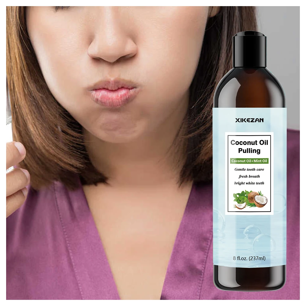 OEM Органическая жидкость для полоскания рта с мятным вкусом 8 FL.OZ кокосовое масло кокосовым маслом и отбеливания здоровья полости