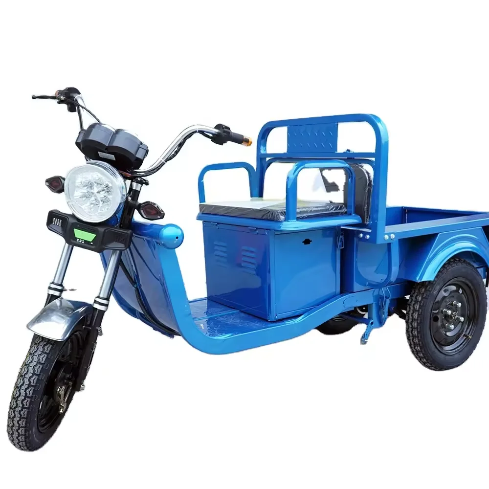 2024 Wholesale Adults Electric 3-Wheel Cargo Tricycle 1 Ton Capacity Open Body Motorized Driving Type for Family Use Passengers
