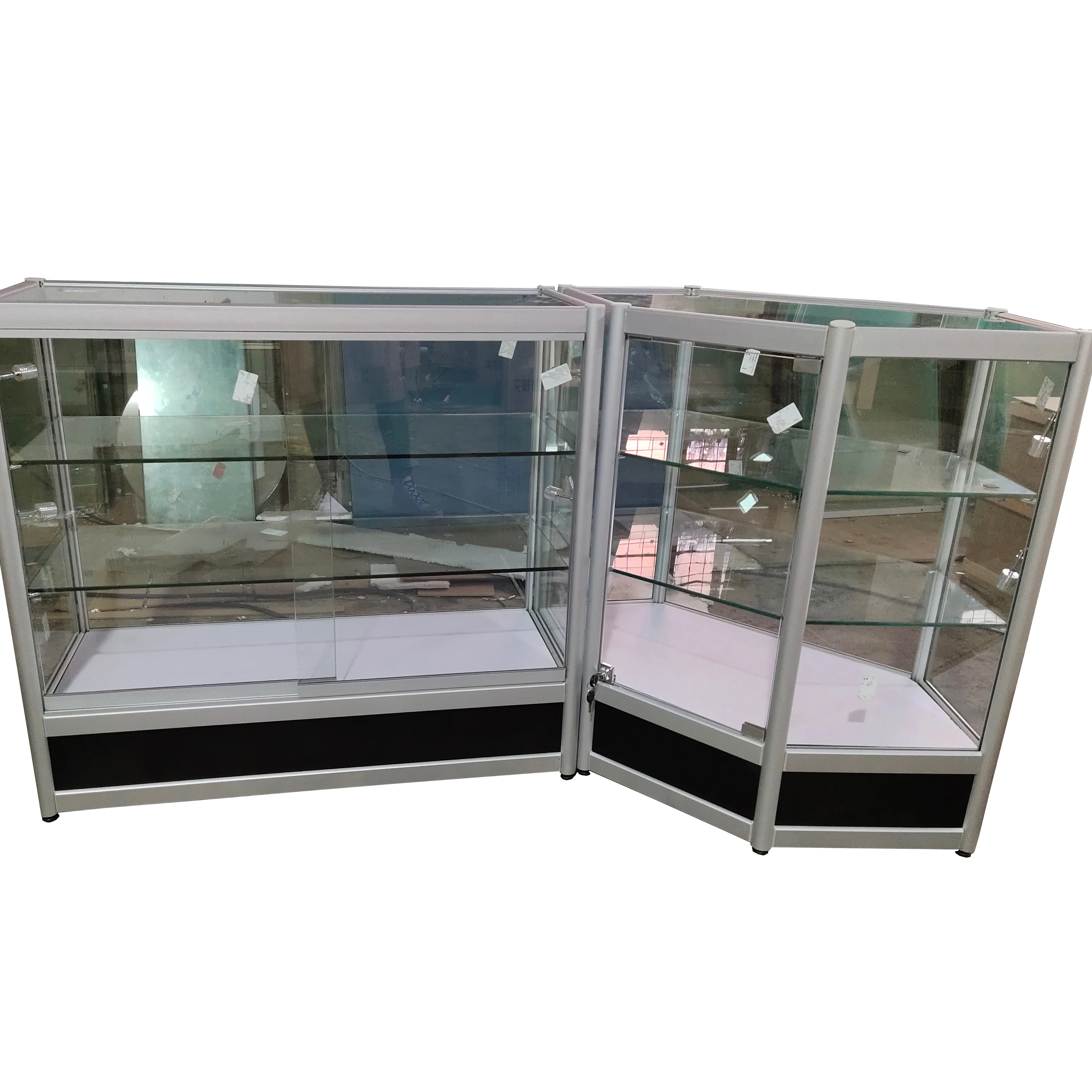 full vision short cabinet with light and base grocery display cabinet goods display