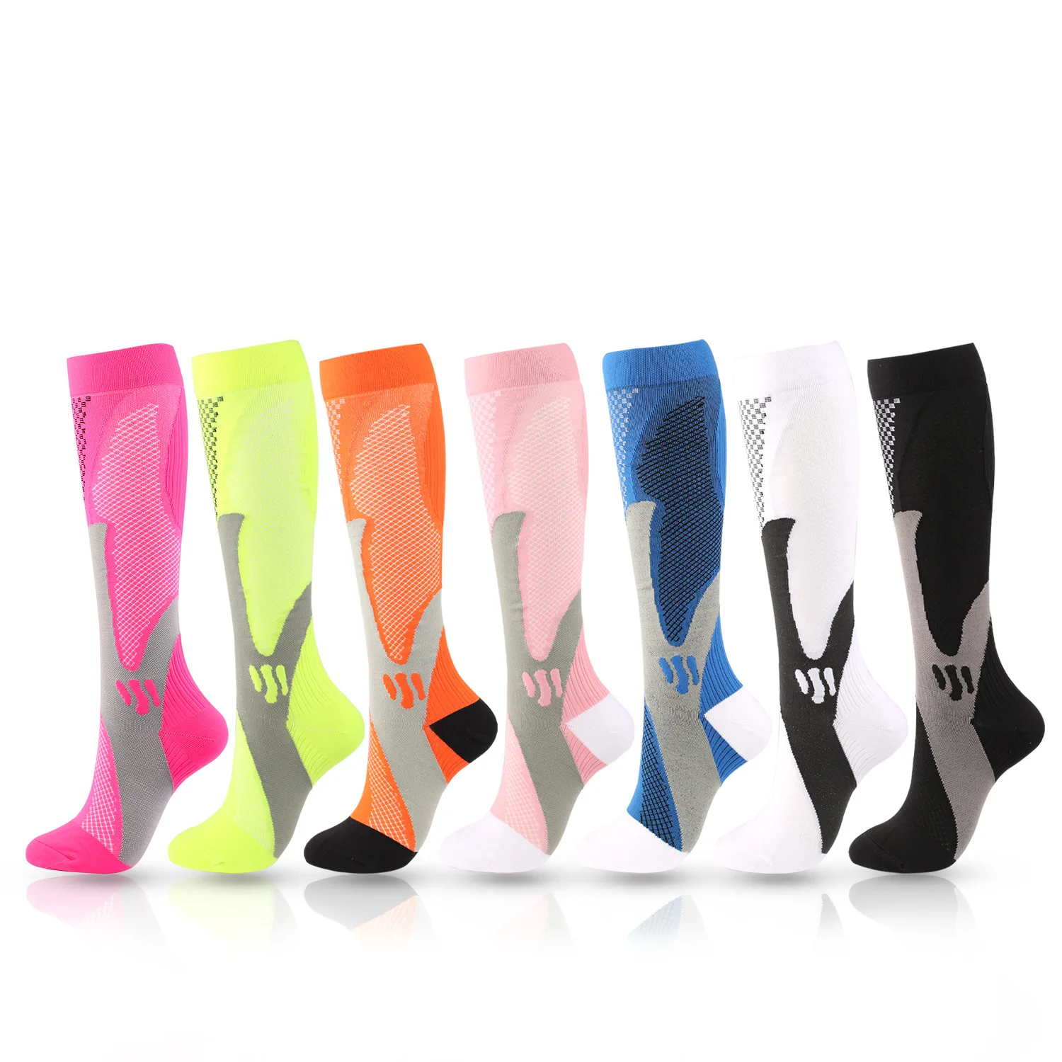 Custom Design With Own Logo Compression leg Printing Pattern Knitting Pattern Professional Compression Socks