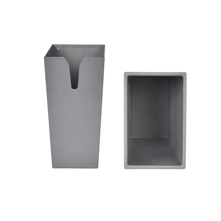 New arrival matt grey double layer metal rectangle waste trash bin for hotel