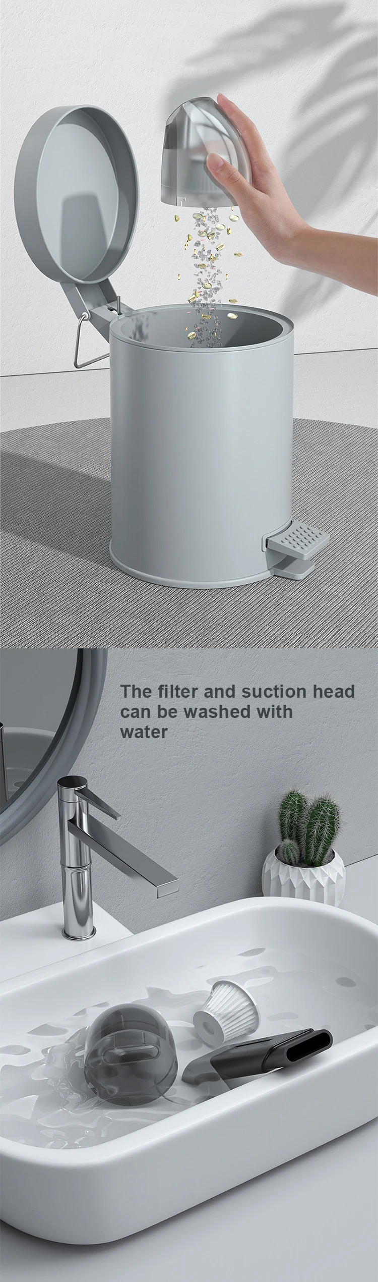 Powerful Suction Ultra-Light Portable  Li-ion Battery Rechargeable Vacuum Cleaner for Cleaning Home Office Car