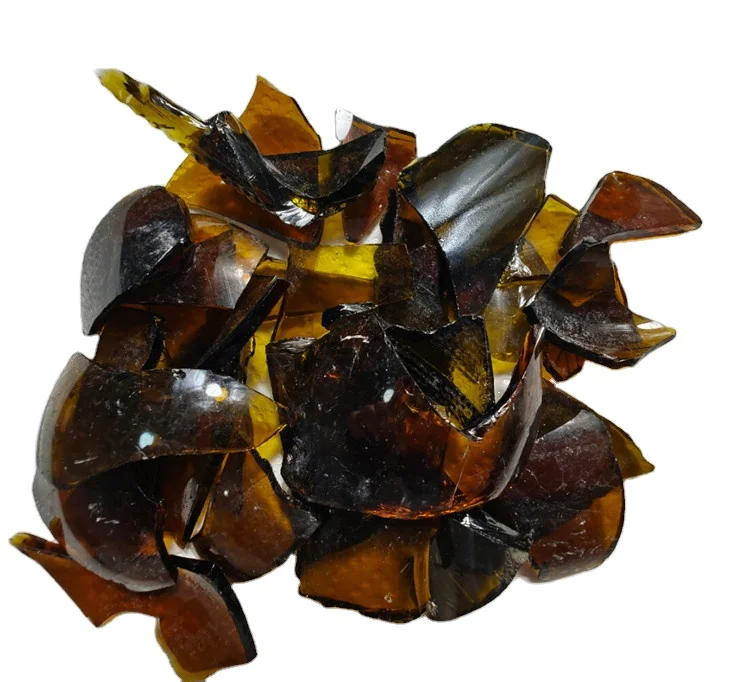 Amber Recycled Glass Cullets Brown Broken Glass for Crafts