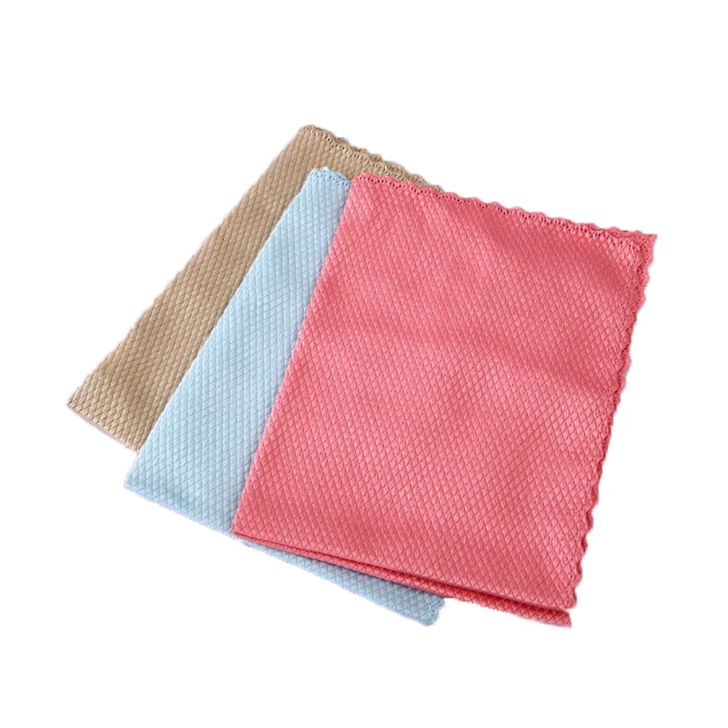 Wholesale Nanoscale Lint-Free Fishscale Microfiber Cleaning Rags Cleaning Cloths for Kitchens Glass Cars and Windows Polishing