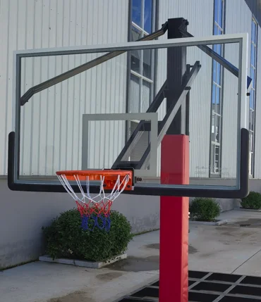 In-Ground Height Adjustable Basketball Hoop Stand with 60 Inch Backboard