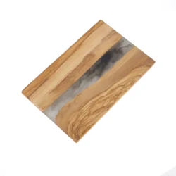 Домашняя кухонная разделочная доска хорошего дизайна из оливкового дерева и эпоксидной смолы для художественной резки