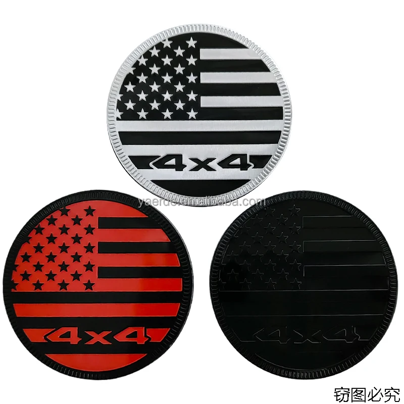 4X4 zinc alloy american flag car emblem Manufacturers customize car stickers with superglue personality and beauty