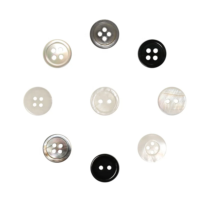 Wholesale customized high quality natural 4 holes Sewing round shell button for shirt