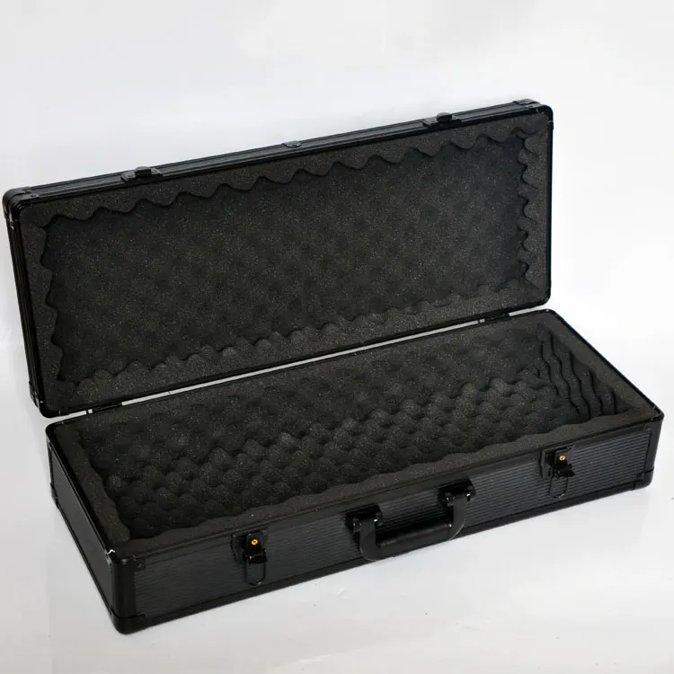 Black aluminum frame Rifle gun case with lock