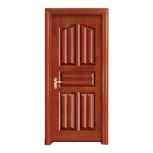 Modern White Solid Wood Grain Moulded Door Finished Hollow Core MDF for Bedroom Interiors-for Hotel Villa or Apartment