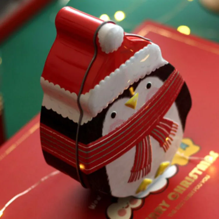 Lovely Festival Gift Box Cookie Candy Biscuits Storage Snowman Shaped Can Christmas Food Tins