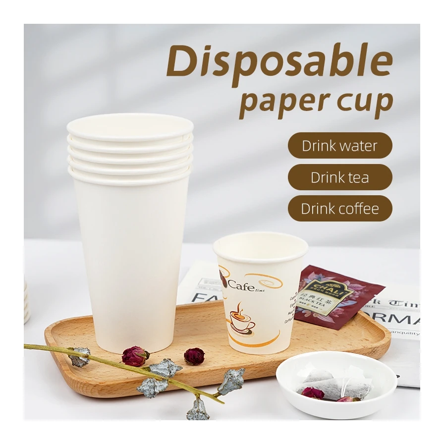 Wholesale Paper Cup Manufacturers Single / double Wall Takeaway Custom 16 oz Coffee Paper Cup with Lids for hot / cold drinks