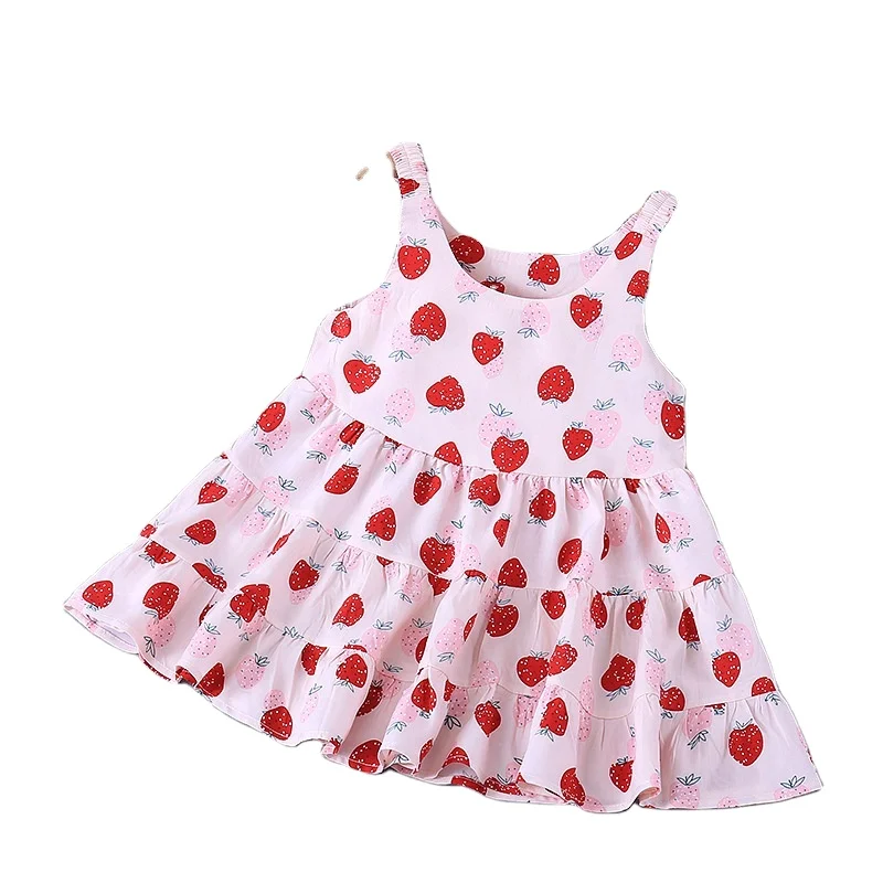 Children Girl Clothing Kids Clothes Flower Girls Dress with Floral Print Wear Vendor Designers Summer Custom Wholesale Big Kids