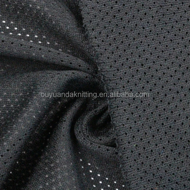 100% Polyester 130gsm DTY Sport Tricot Mesh Fabric for Reversible Basketball Jersey