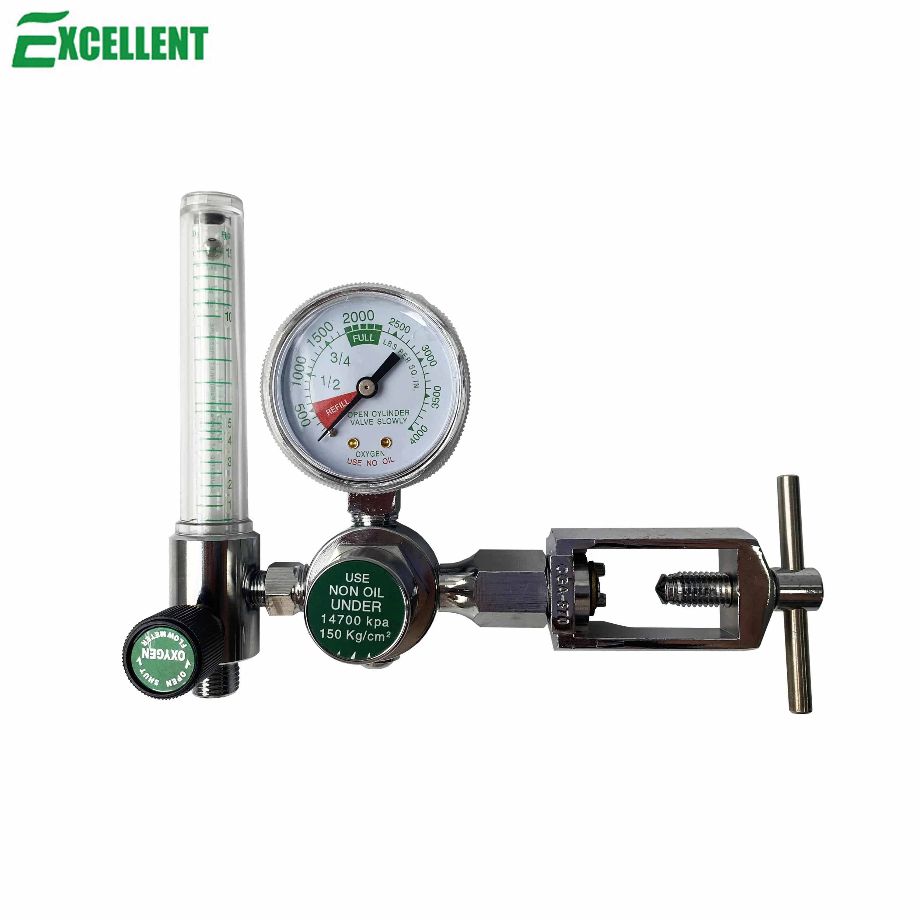 High quality brass oxygen regulator with flowmeter for oxygen cylinder CGA870 2-15LPM