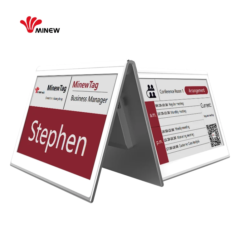 Wireless Intelligent Table Tag 7.5 Inch Digital Large E-Ink Nameplate Display Electronic Office Conference Table Nameplate