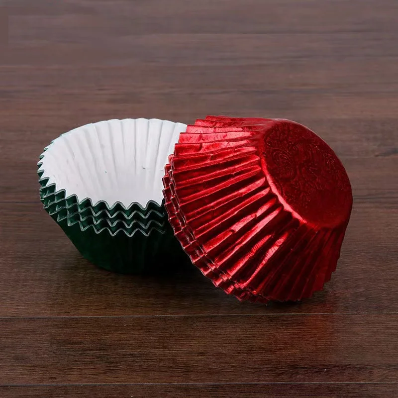 Food Grade Raw Material Aluminum Foil Disposable Muffin Cupcake Liner Baking Paper Cups Heat-Resistance Aluminum Cupcake Liner