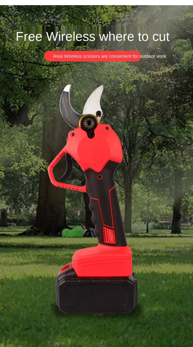 EASY 25mm Cordless Portable Fruit Tree Pruner Kit Rechargeable Lithium Battery Electric Pruning Shears Garden Scissors