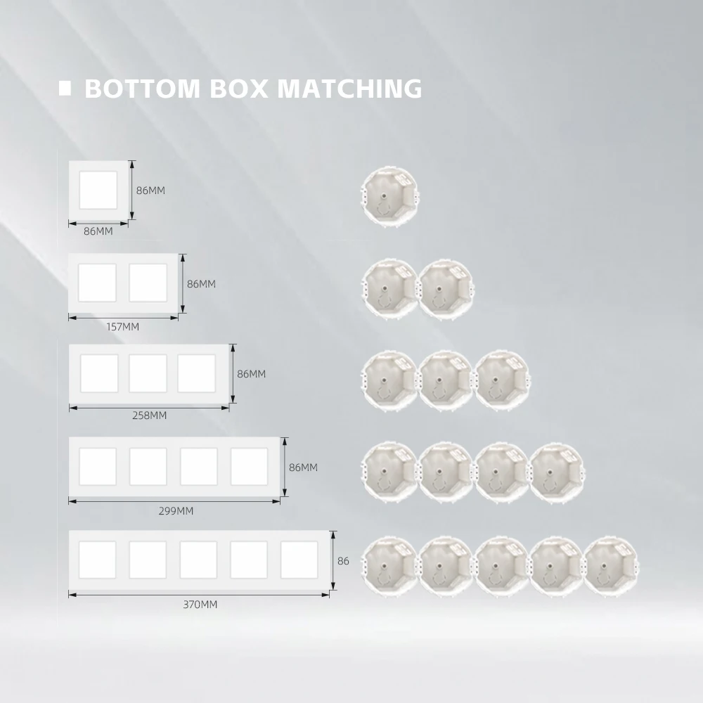 White / Black EU Standard Luxury Tempering Glass Panel 16A Electrical Wall Switch Socket French Socket