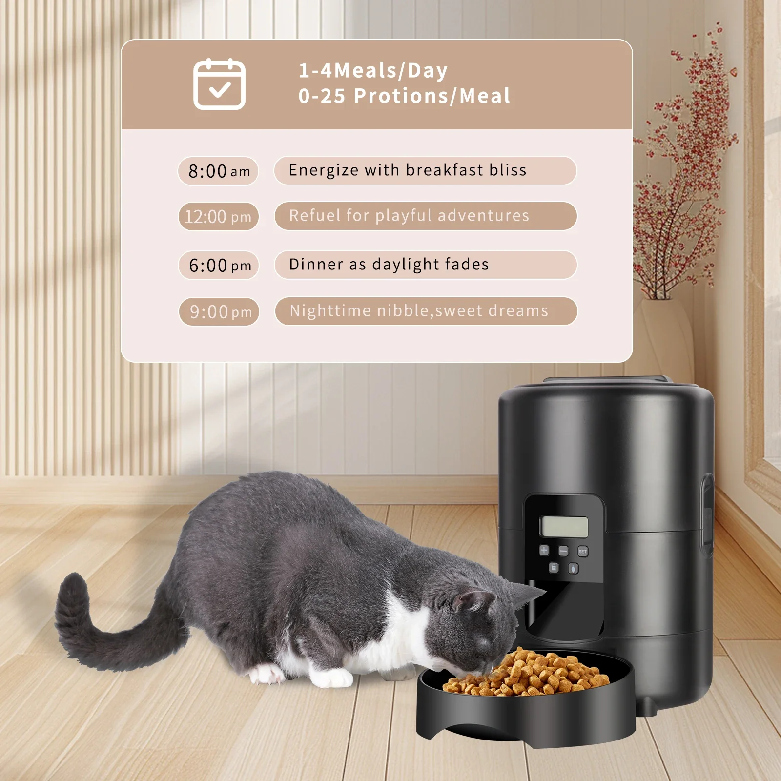 2L Automatic Cat Feeder Auto Wifi Control Cat Food Dispenser Timed Automatic Pet Dog Cat Feeder For Dry Food Pet Feeder