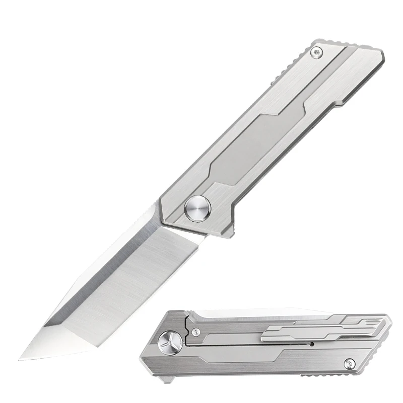 Yangjiang Iwakee Factory TC4 Handle D2 Blade Camping Survival Folding Pocket Knife