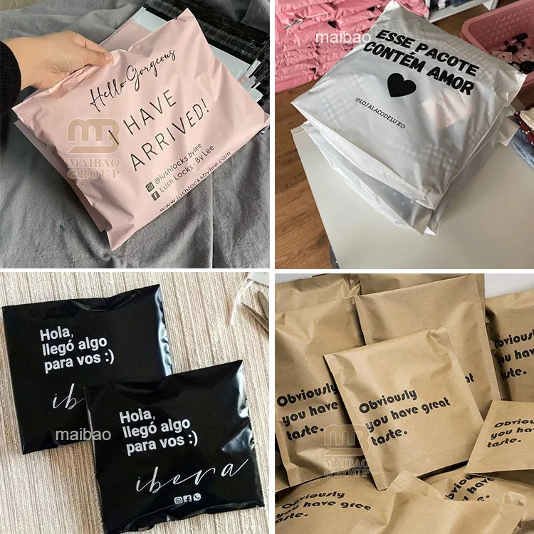 Custom Printed Temper Proof E Commerce Poly Mailer Shipping Envelopes Polymailer Biodegradable Courier Mailing Bag With Pocket