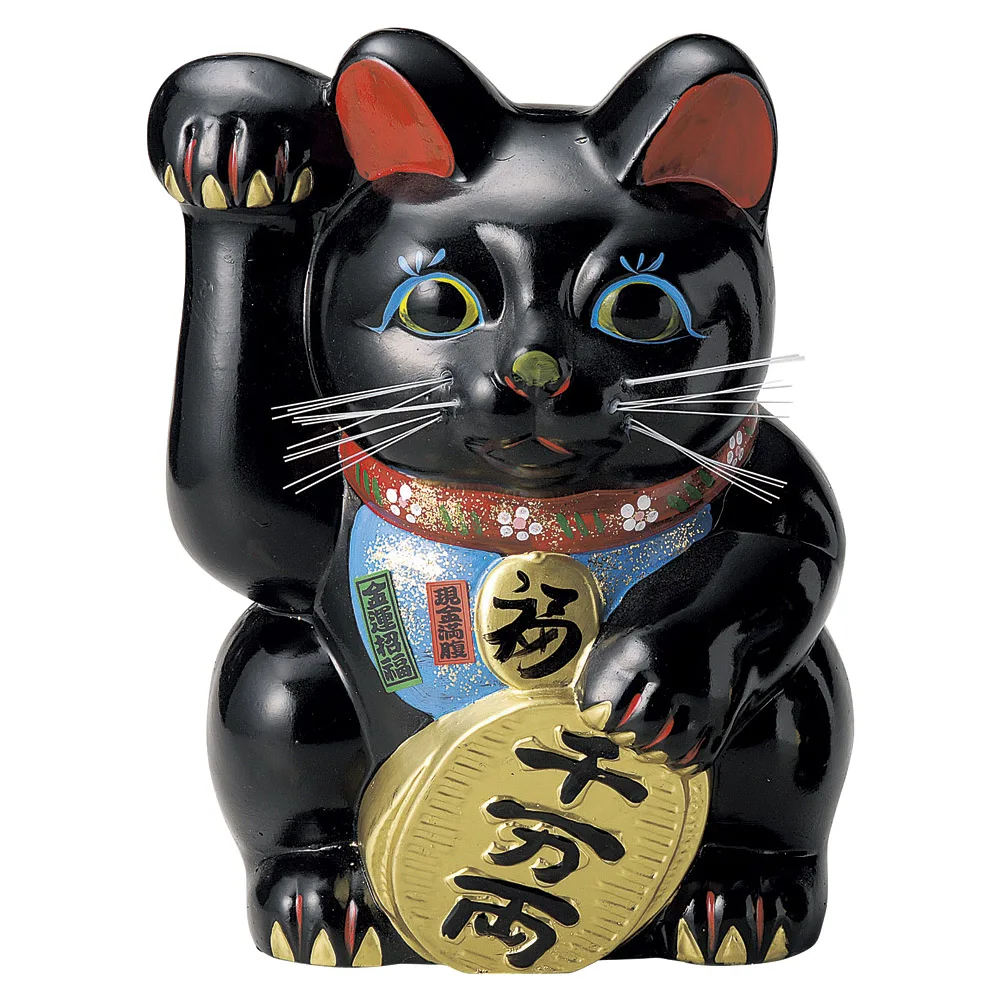 Charm round stumpier body slender Japanese waving white lucky cat