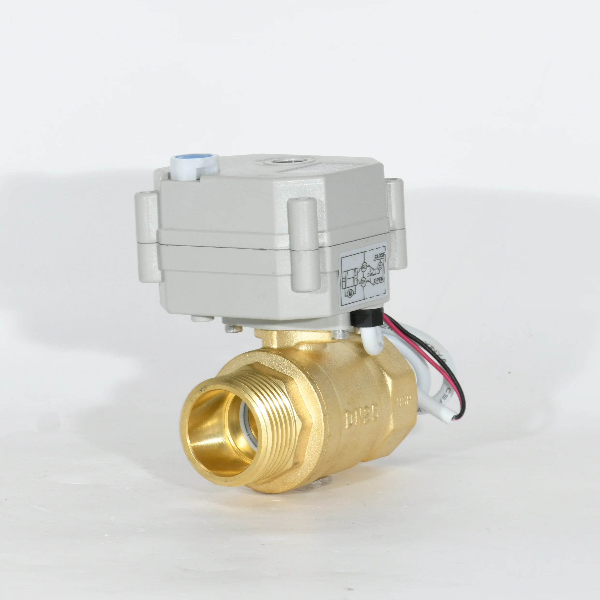 2 way WRAS approved  3/4' AC220V brass electric motorized  ball valve with manual override