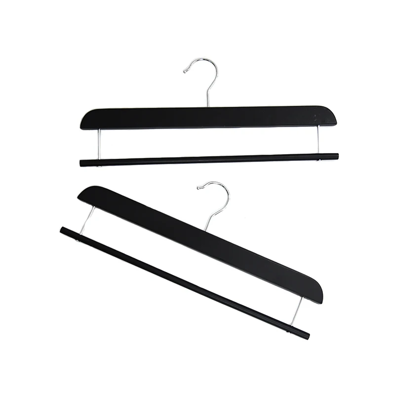 Luxury Custom logo clothing store Hangers for dress black clothes pant hangers rubber coating hanger
