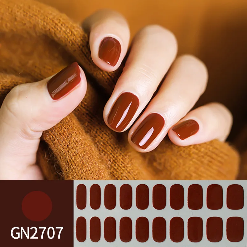 Beauty Sticker Nail Fashion Wholesale Cheap Price Semi-cured Gel Nail Sticker Luxury_1