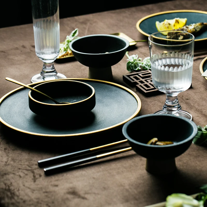 WinWin Ceramic garbo colored glazed stoneware plates sets for restaurants ceramic dinner dinnerware set with CE certificate
