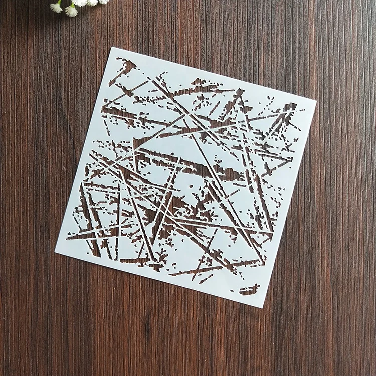 New Hot Selling Tile Stain Texture Painting Stencil  PET Template Set Spray Painting Stencils