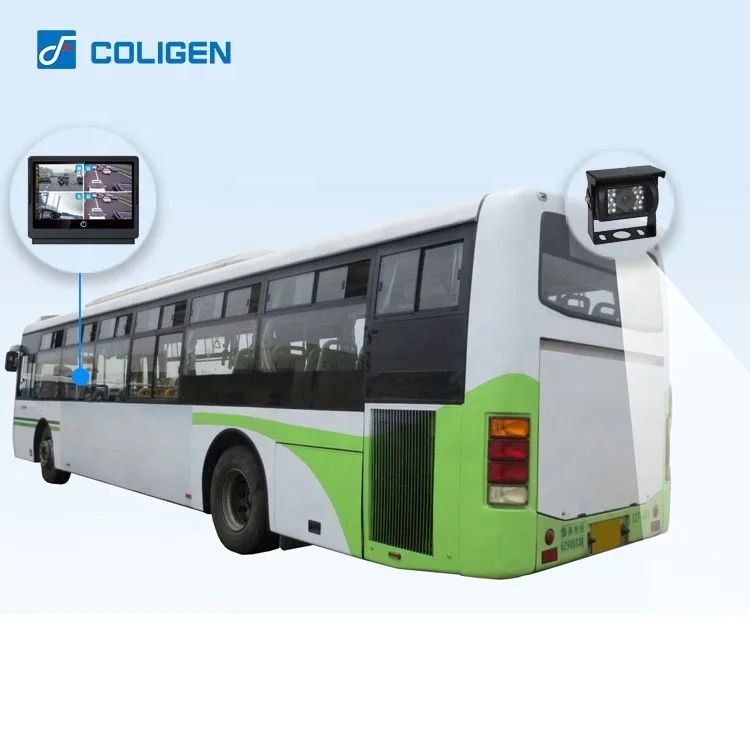 Coligen 7 Inch Reverse Vehicle Monitors Reversing Camera for 12V 24V Truck Bus Rear View Side Camera