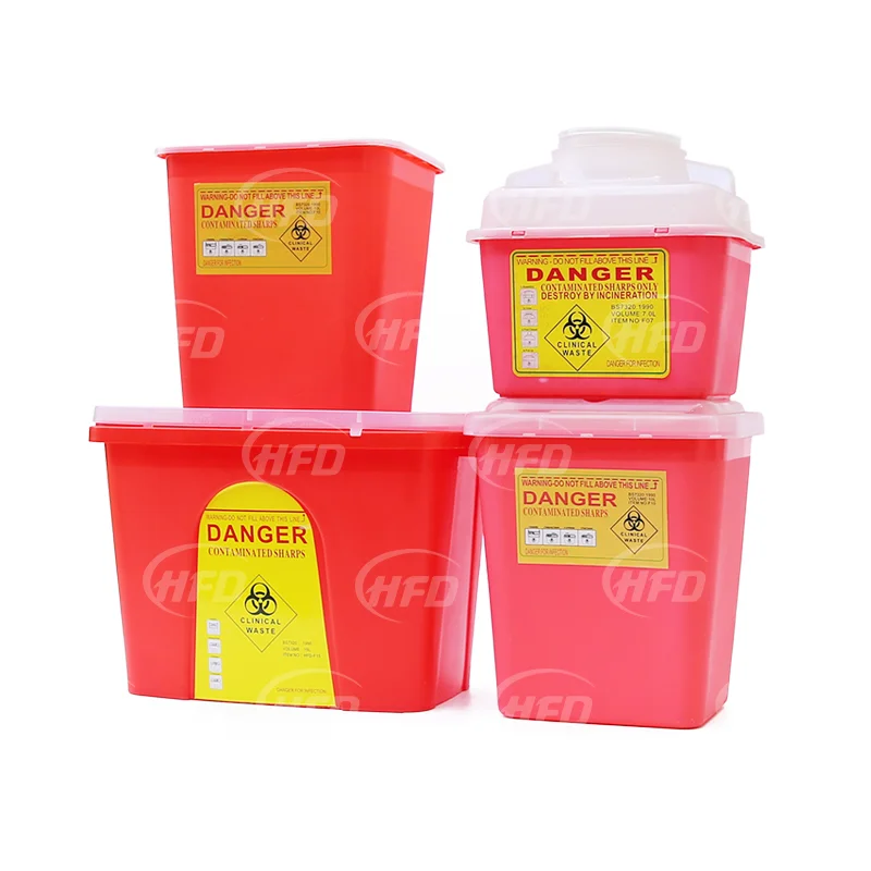 Hot Sale cheap price 15L biohazard sharp container of needle disposal with CE certificate