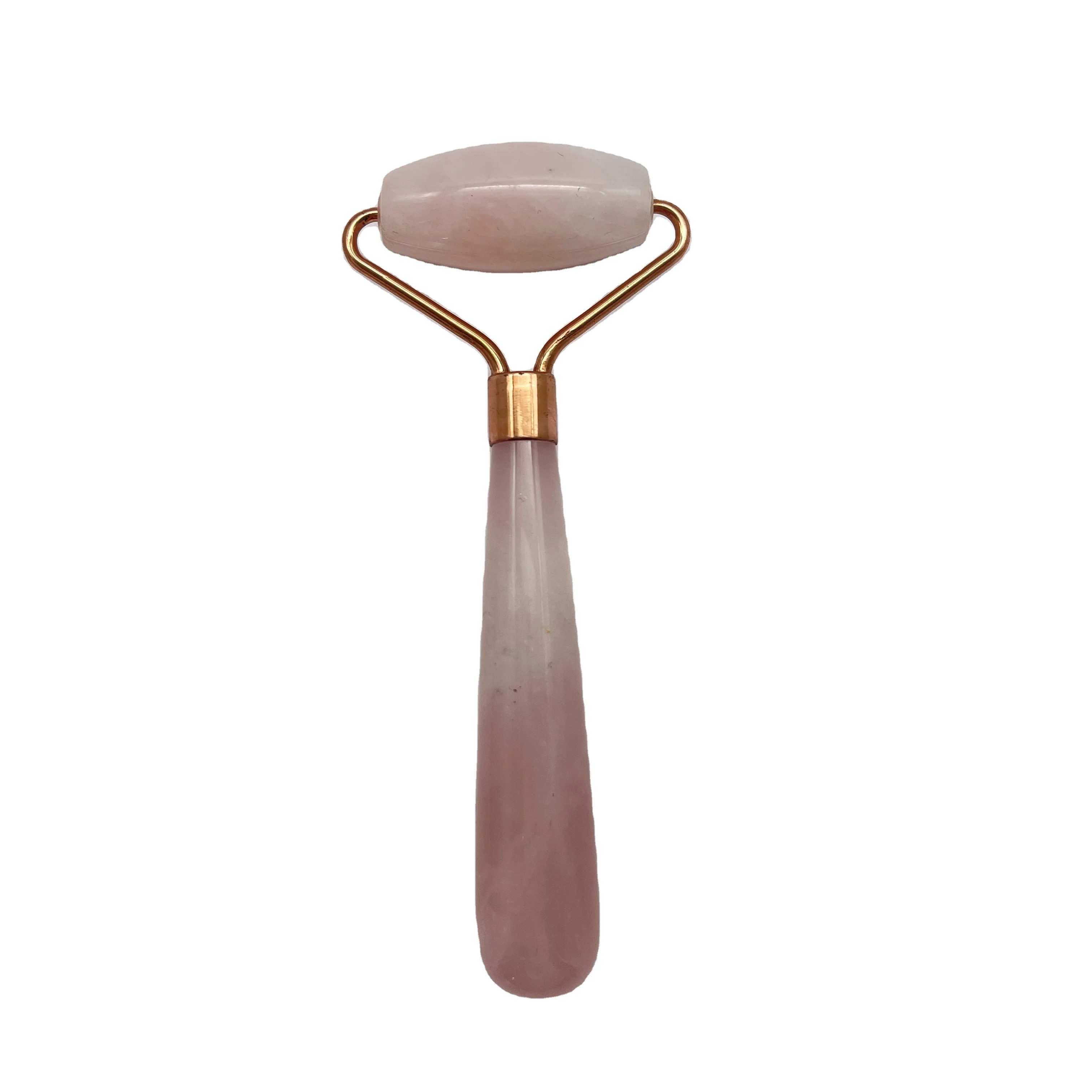 Best Price natural rose stone Handle Single Head Natural Jade Stone Facial Skin Care Anti-aging Face Roller
