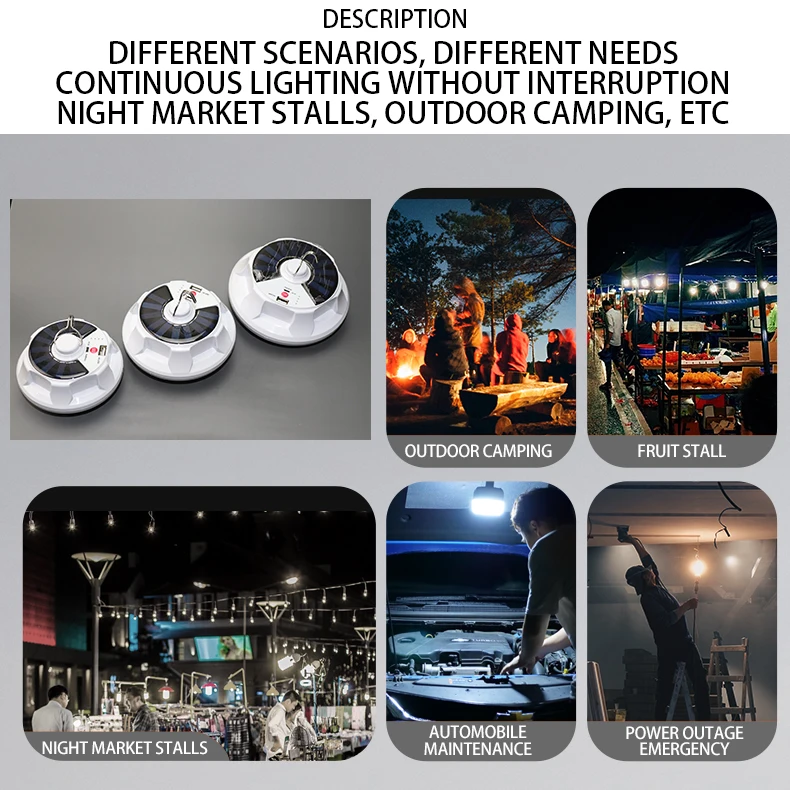 outdoor solar lantern failure emergency portable led rechargeable work lamp tent light ultra-bright lightweight for camping