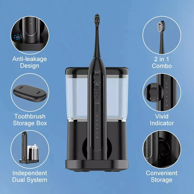 1100 mah oral irrigator teeth cleaner  Ipx7 Waterproof  electric toothbrush water flosser 2 in 1 water flosser