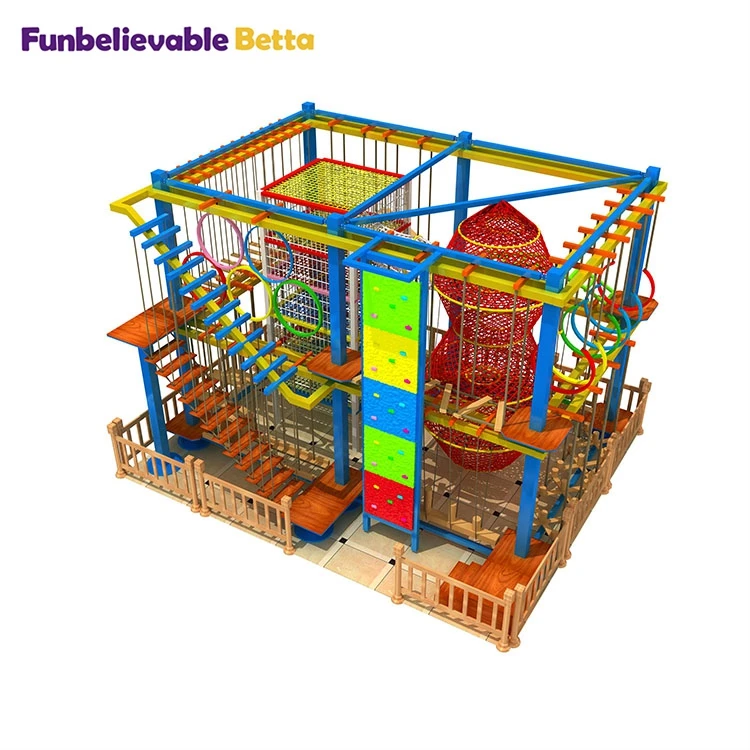 Pokiddo Customized Interactive Familar Entertainment Center Adventure Rope Equipment Indoor Baby Obstacle Course