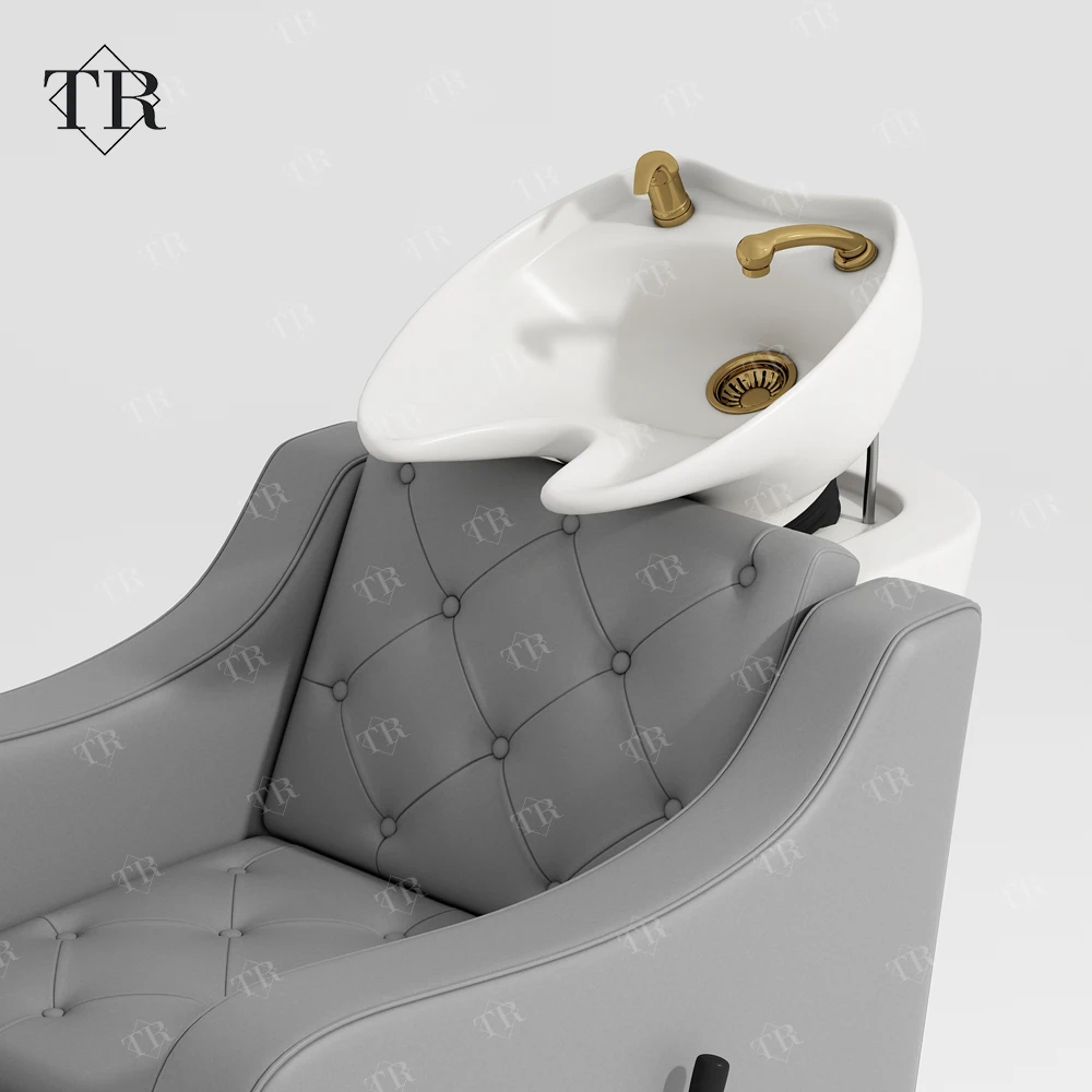 Relax Hair Therapy Shampoo Chair Head Spa Headspa Washing Salon Bed Table Set with Ceramic Water Basin Comfortable Lay Down